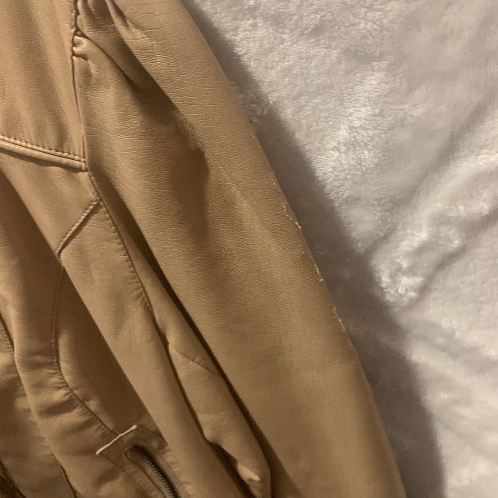 Faux leather beige jacket